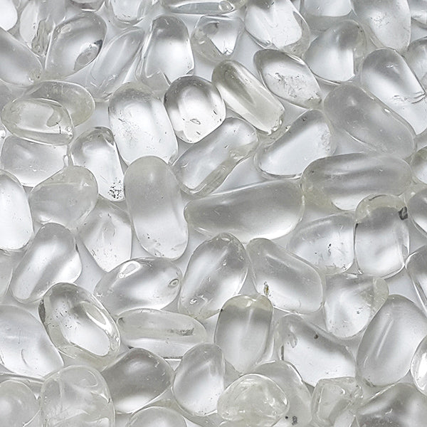 Clear quartz tumbled stones