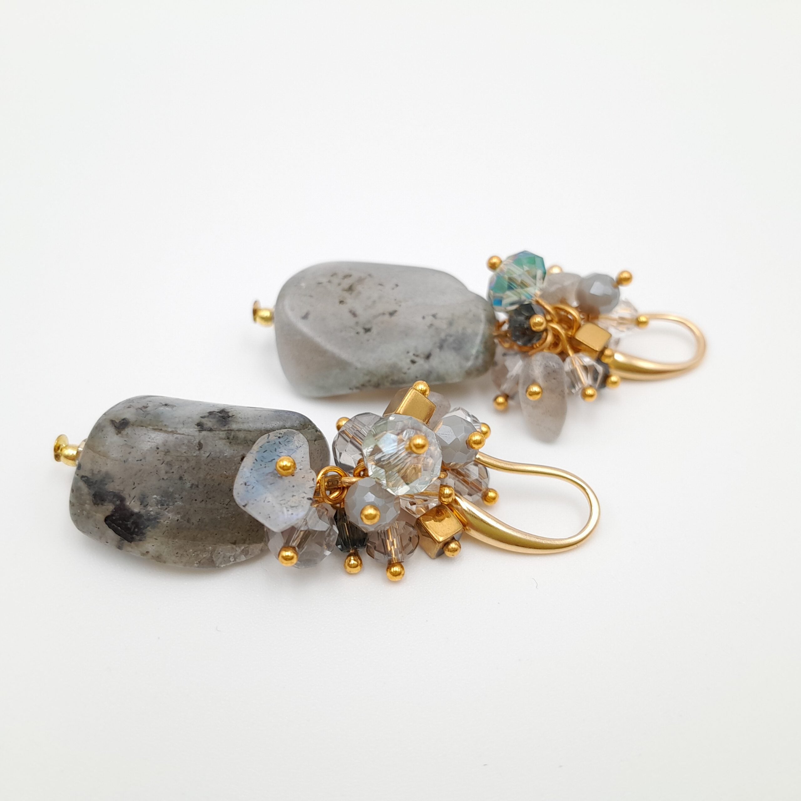 Gemstone Drop Earrings - Labradorite