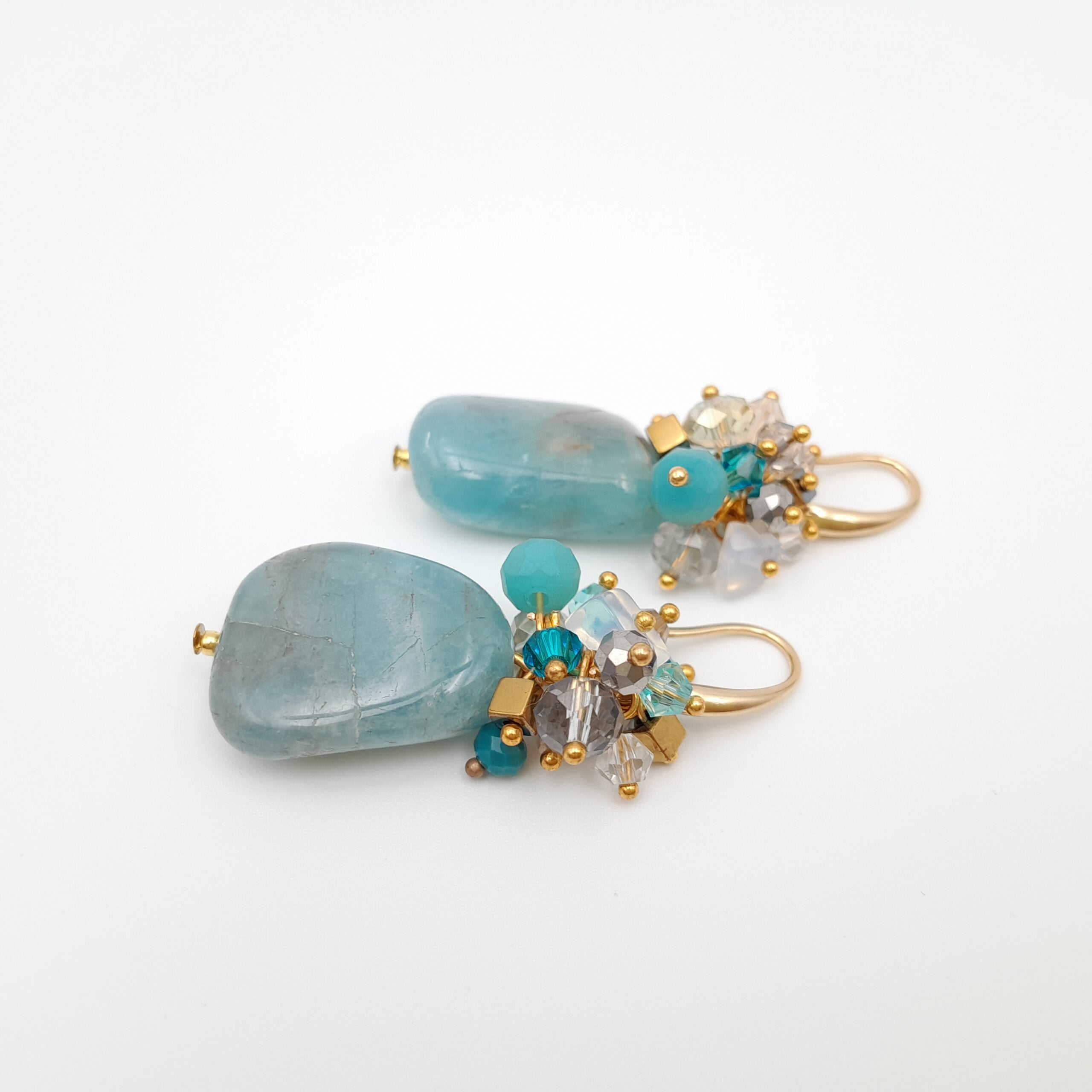 Gemstone Drop Earrings - Aquamarine