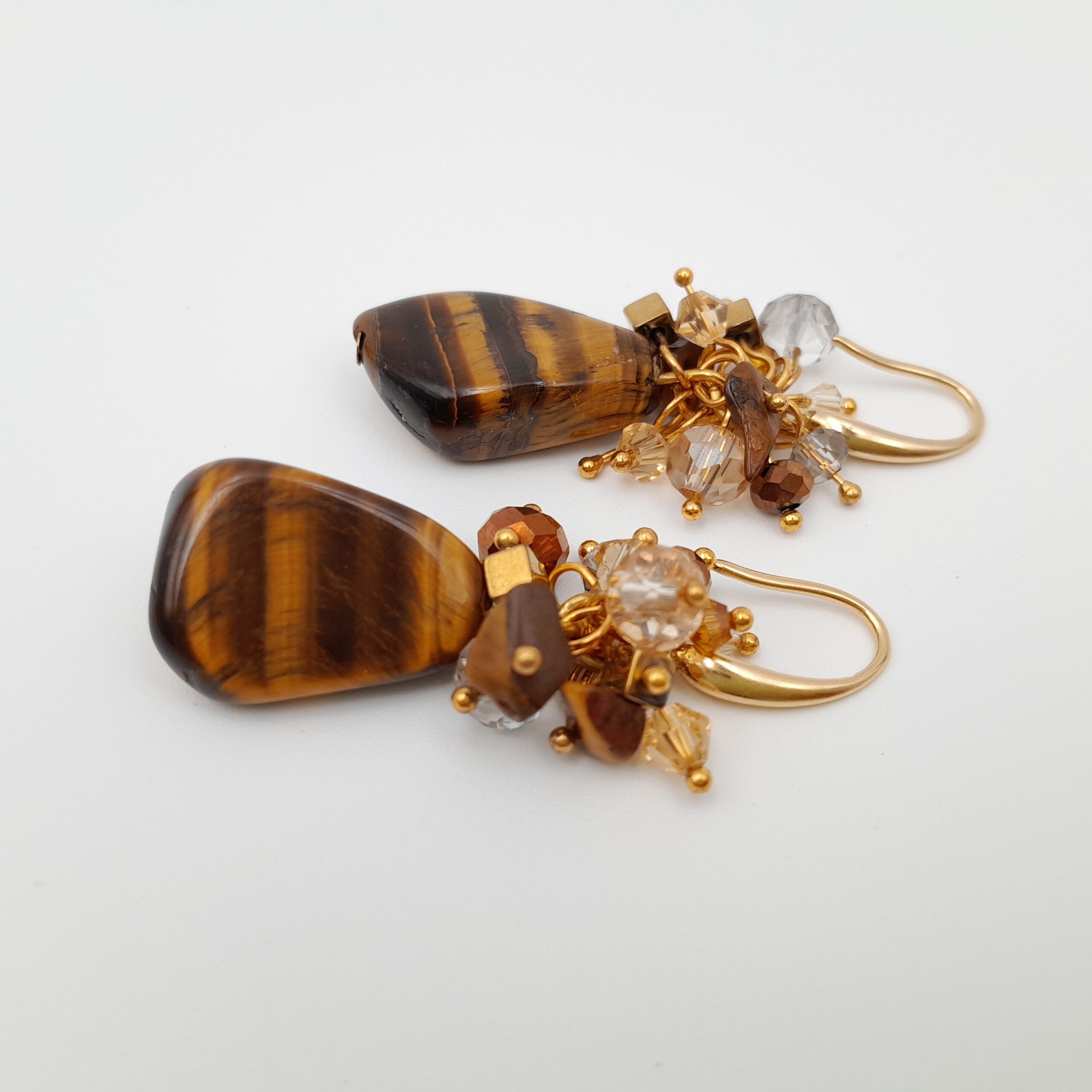 Gemstone Drop Earrings - Tiger's Eye