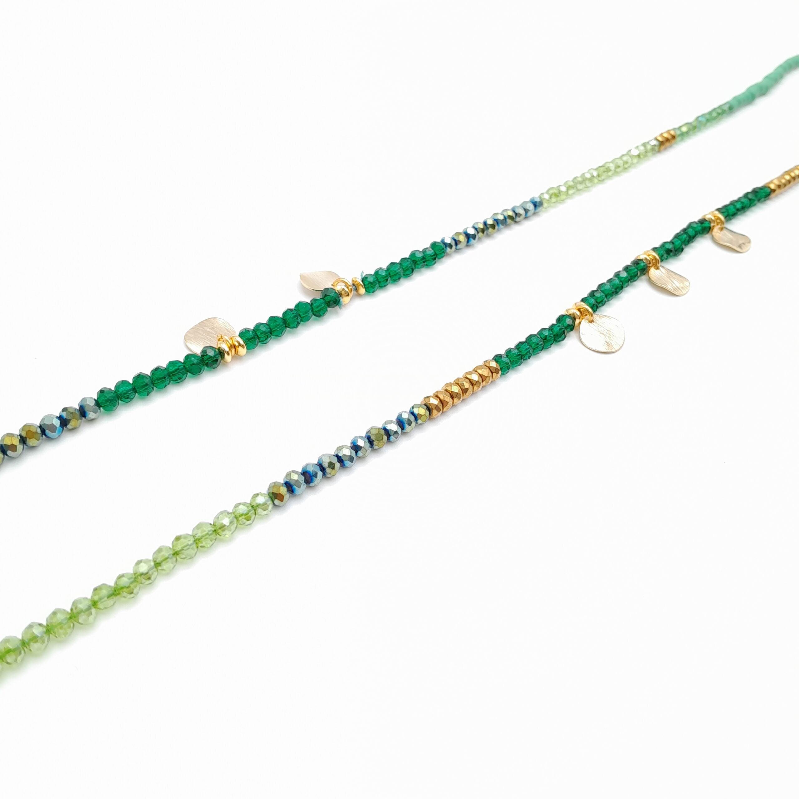 Crystal Layer Necklace - Green