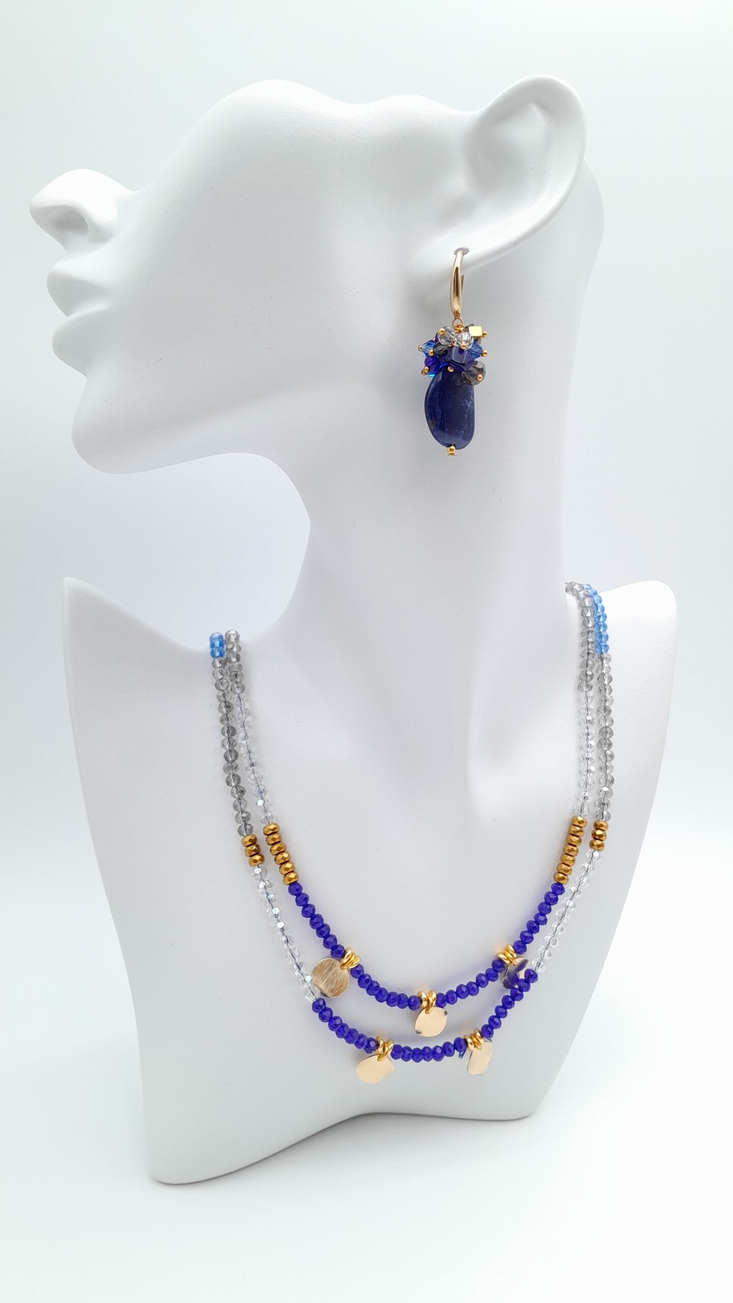 Crystal Layer Necklace - Royal Blue
