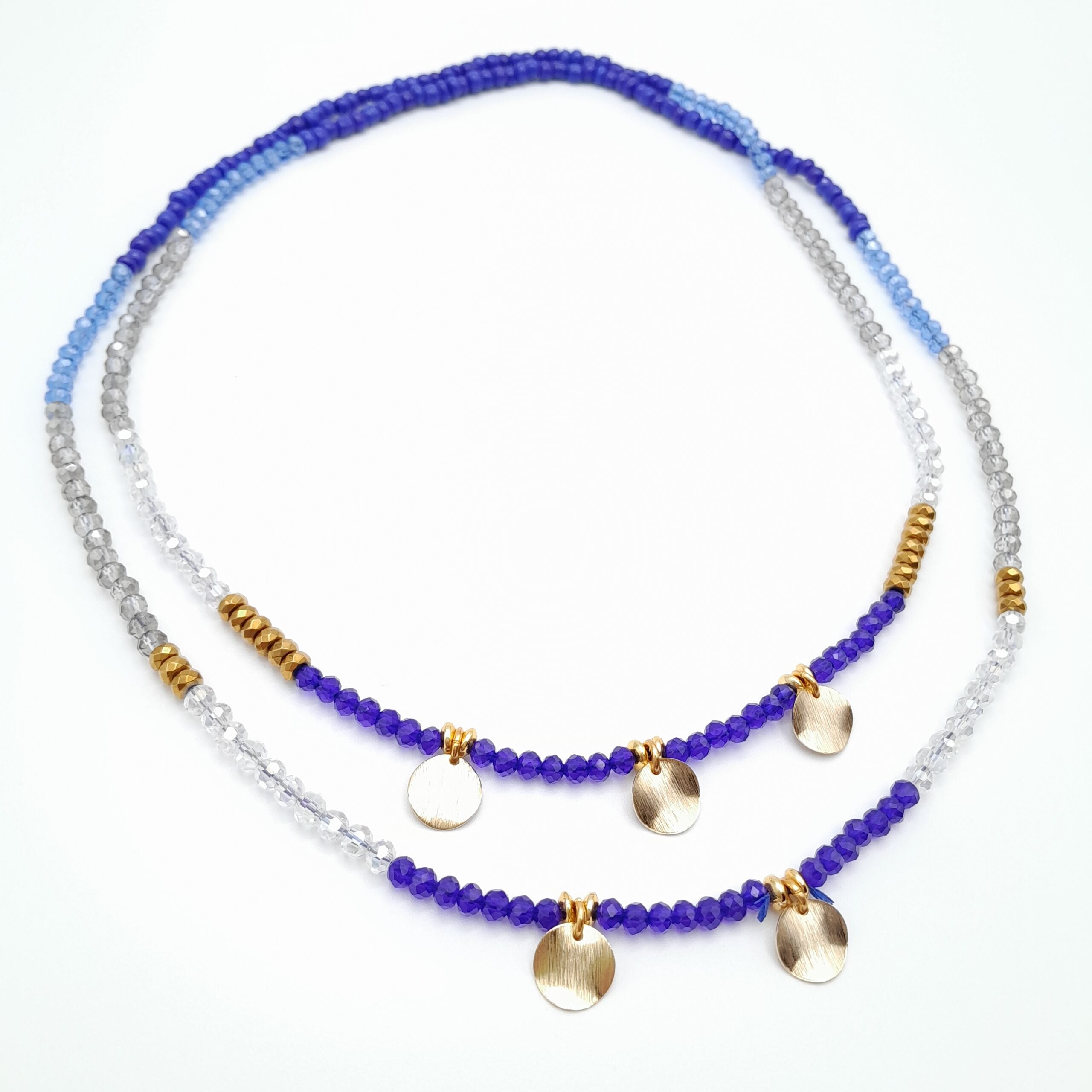 Crystal Layer Necklace - Royal Blue
