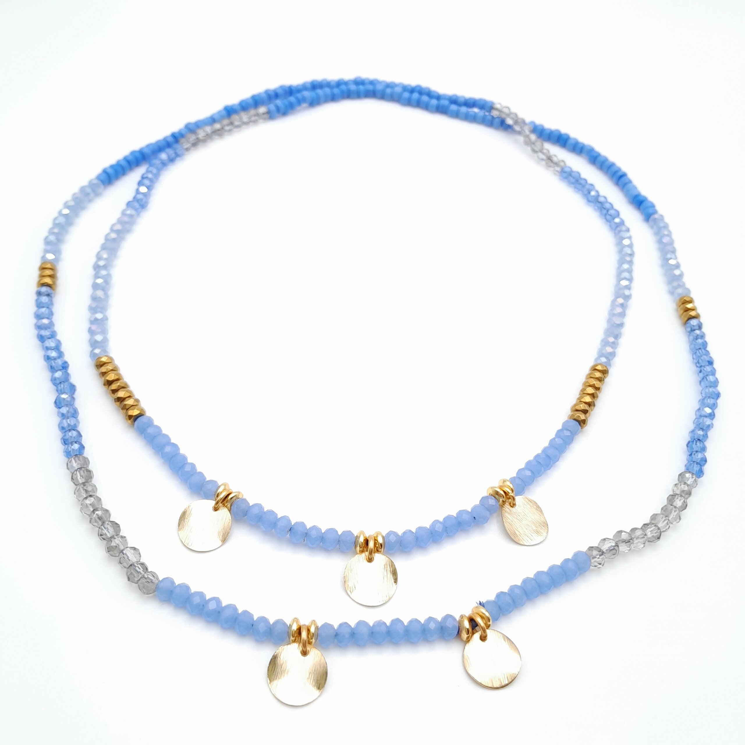 Crystal Layer Necklace - Lavender Blue