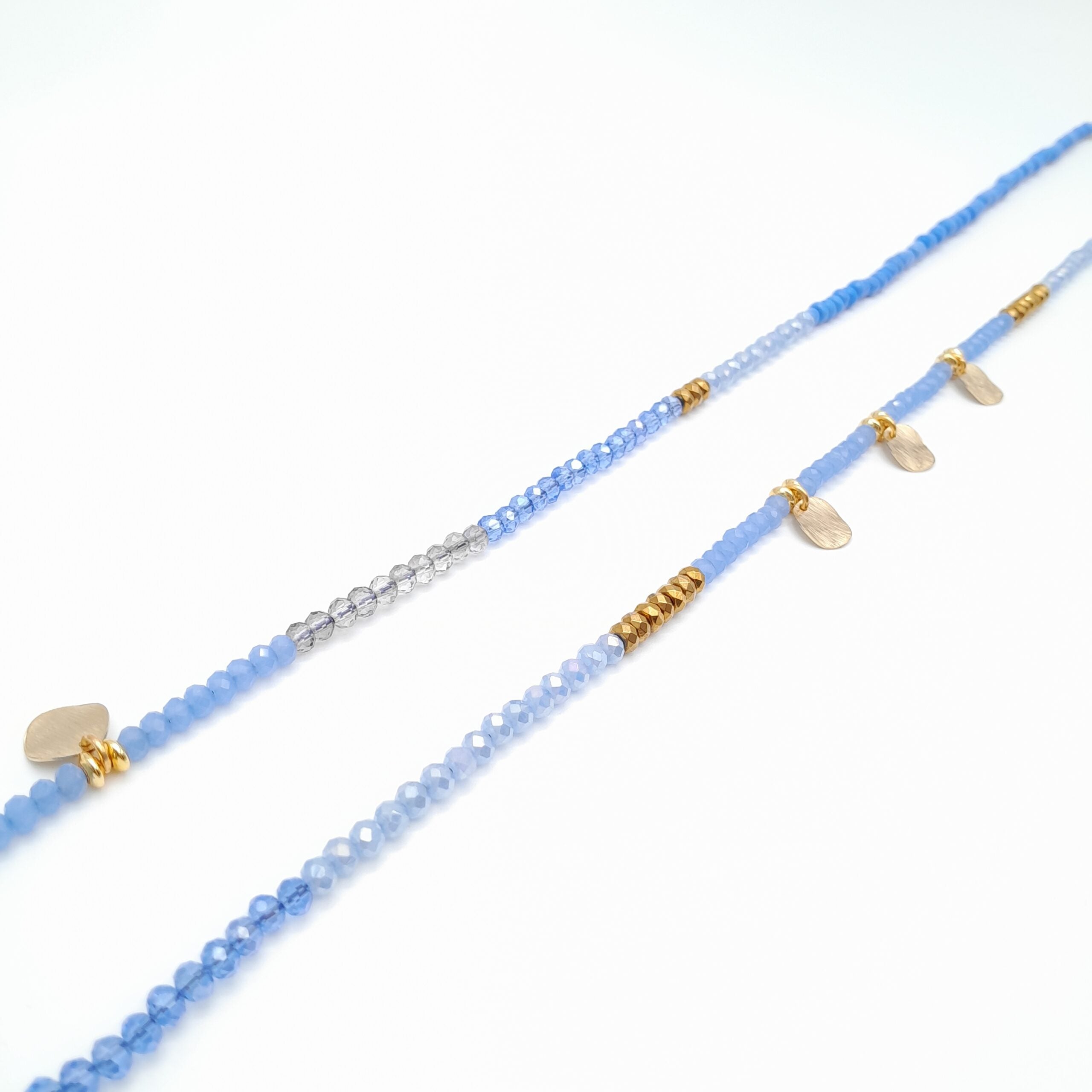 Crystal Layer Necklace - Lavender Blue