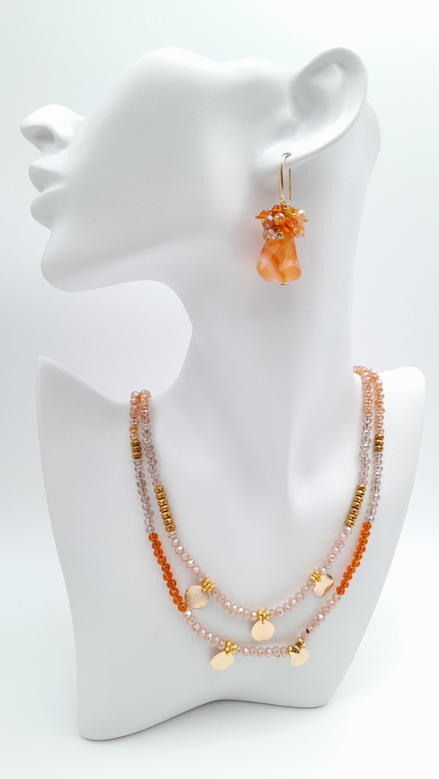 Crystal Layer Necklace - Orange