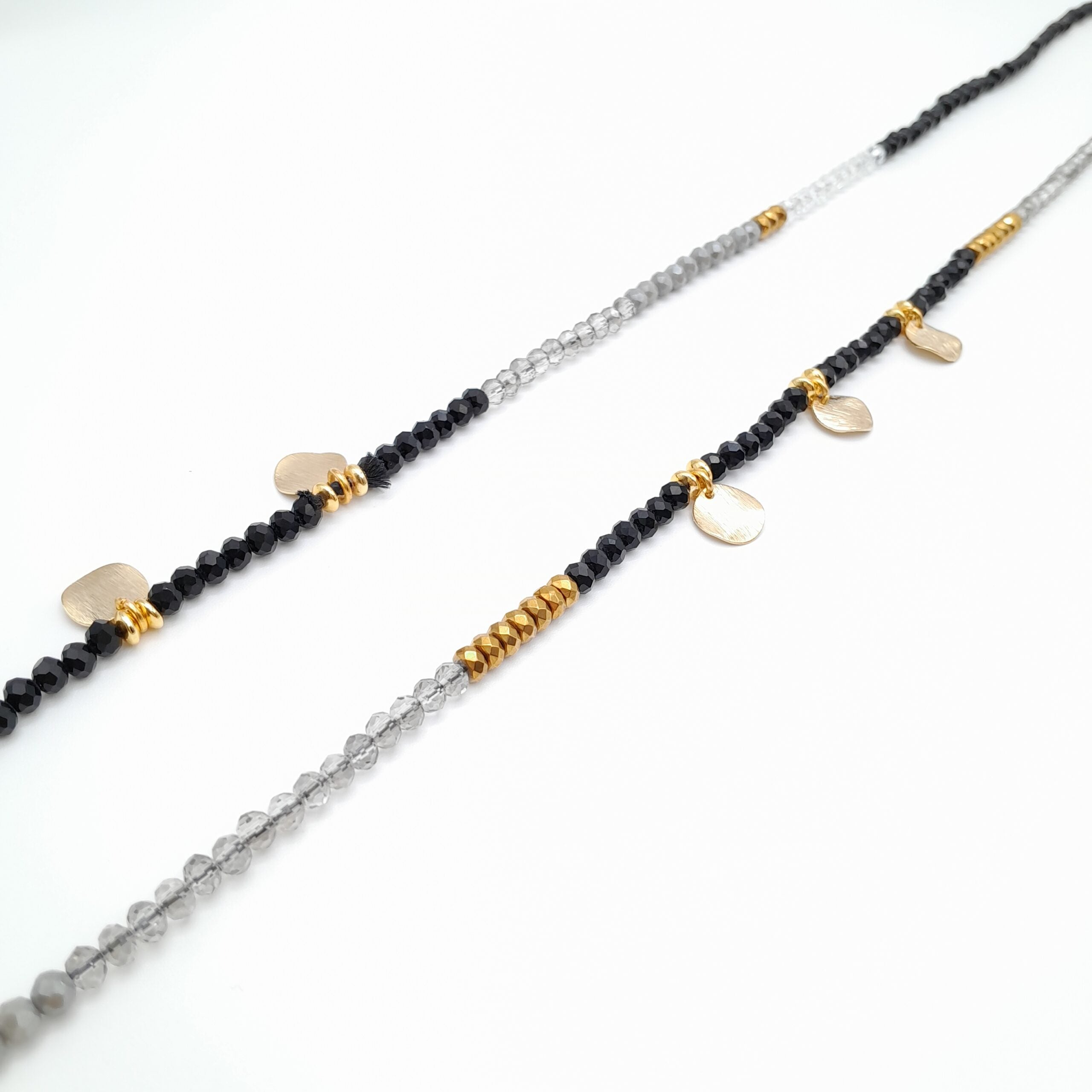 Crystal Layer Necklace - Black