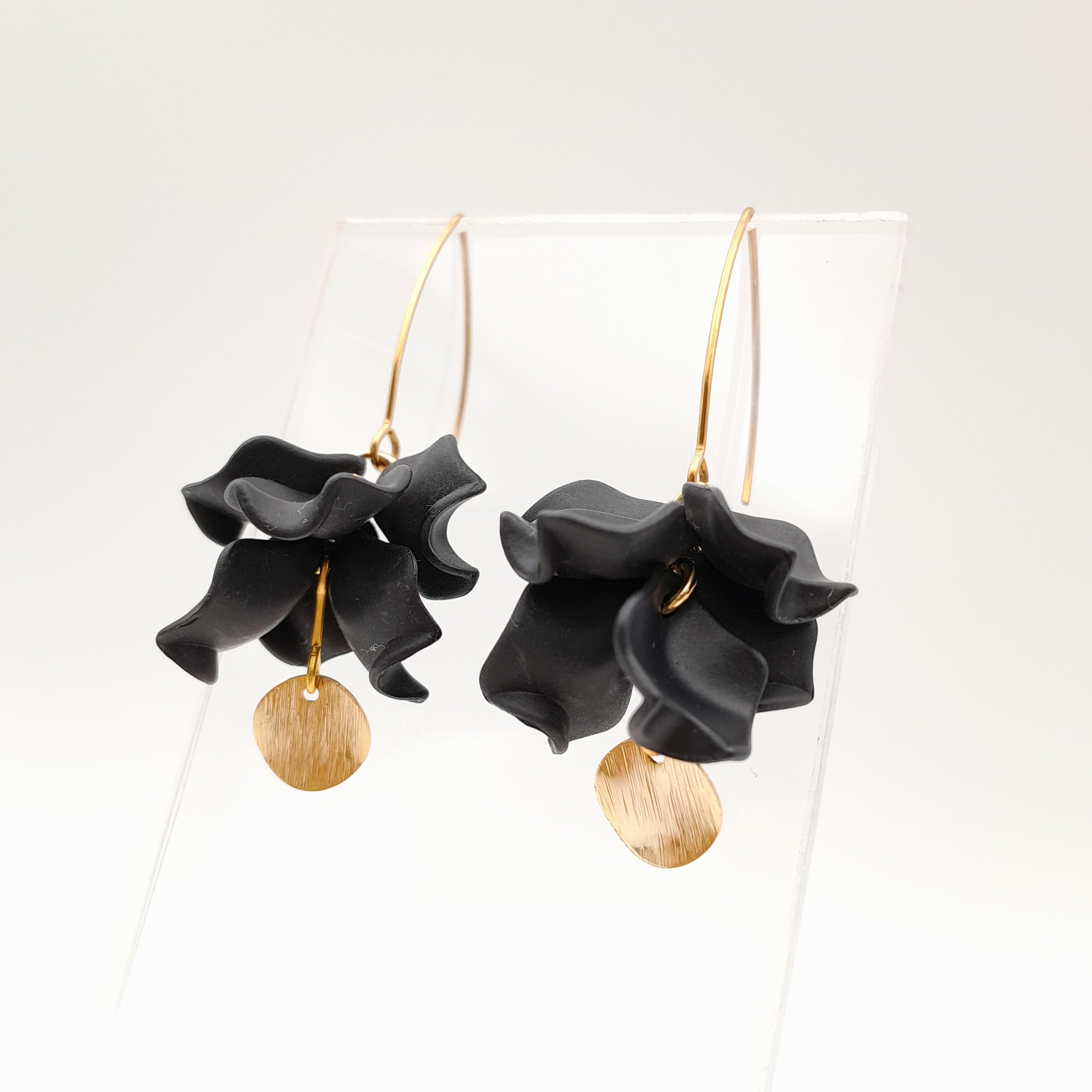 Petal Cluster Drop Earrings - Graphite