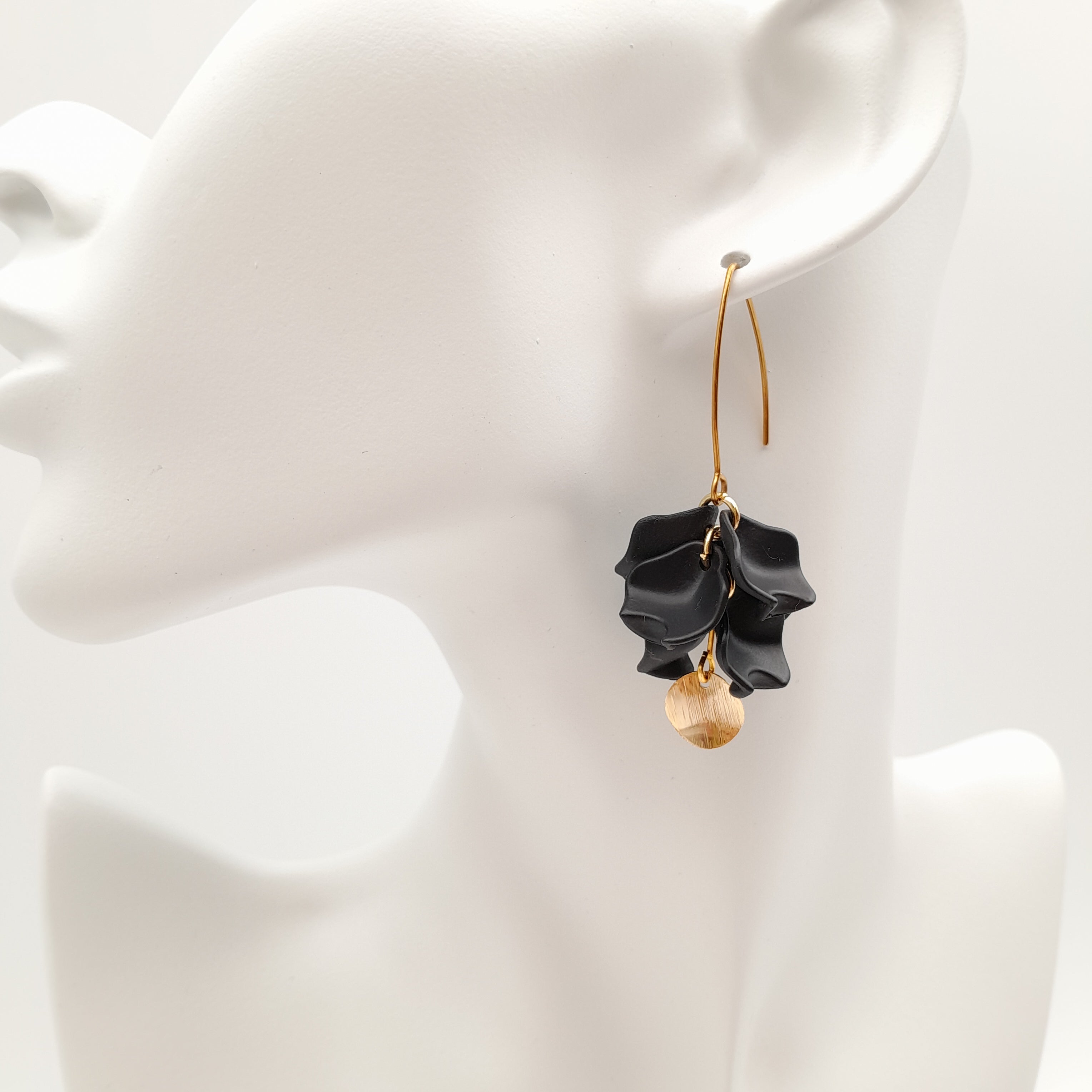 Petal Cluster Drop Earrings - Graphite