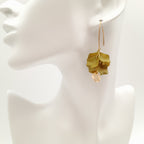 Petal Cluster Drop Earrings - Olive