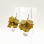 Petal Cluster Drop Earrings - Olive