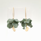 Petal Cluster Drop Earrings - Sage