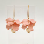 Petal Cluster Drop Earrings - Salmon