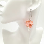 Petal Cluster Drop Earrings - Salmon