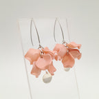 Petal Cluster Drop Earrings - Salmon