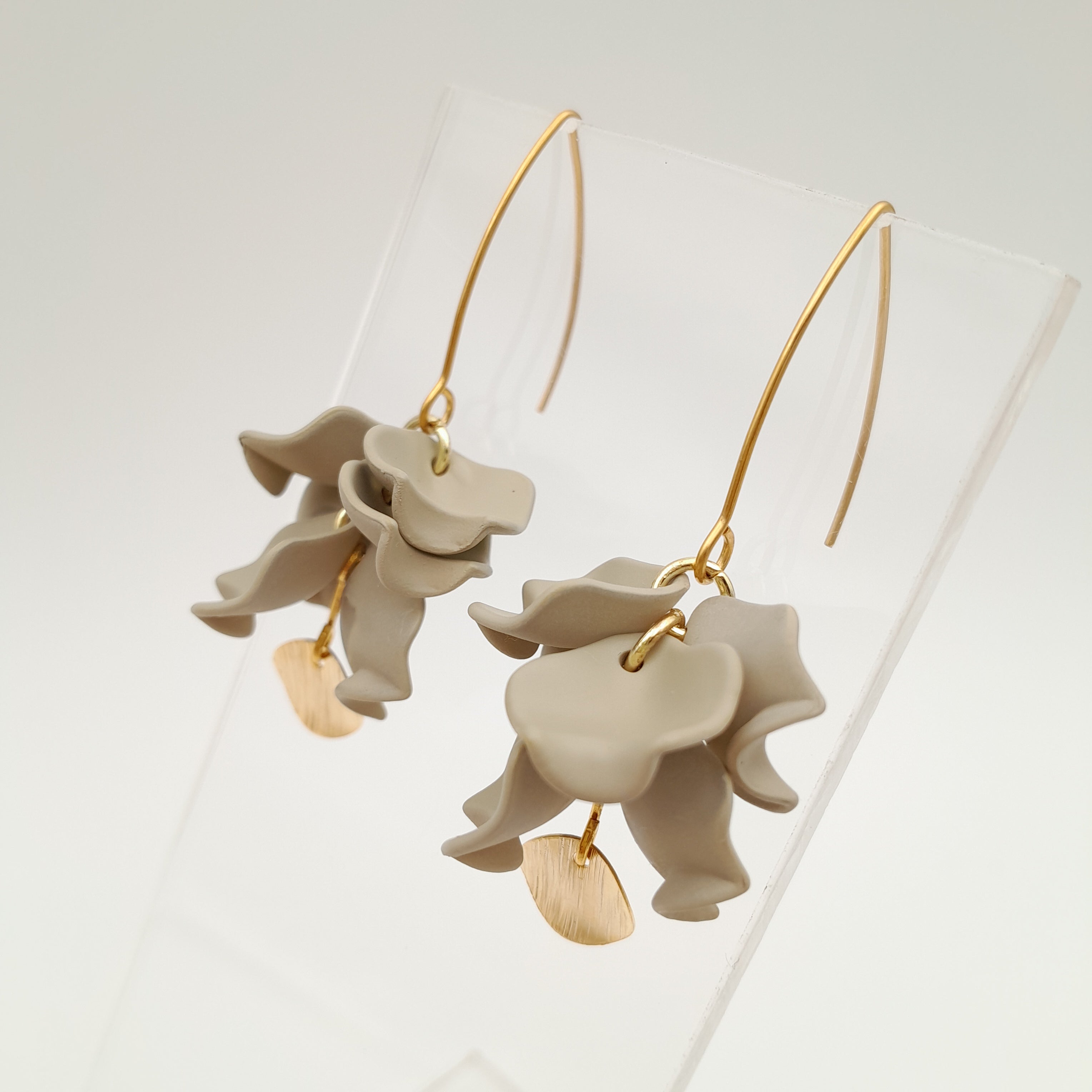 Petal Cluster Drop Earrings - Stone