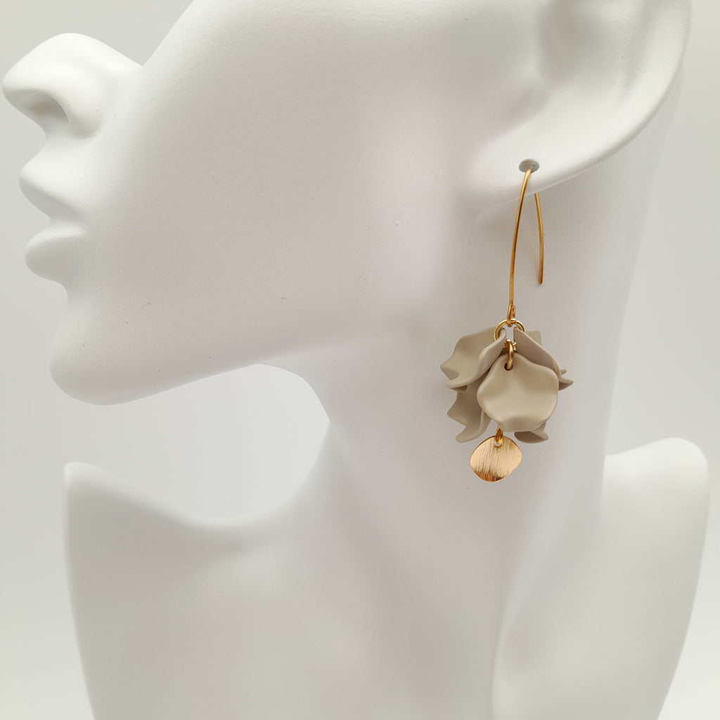 Petal Cluster Drop Earrings - Stone