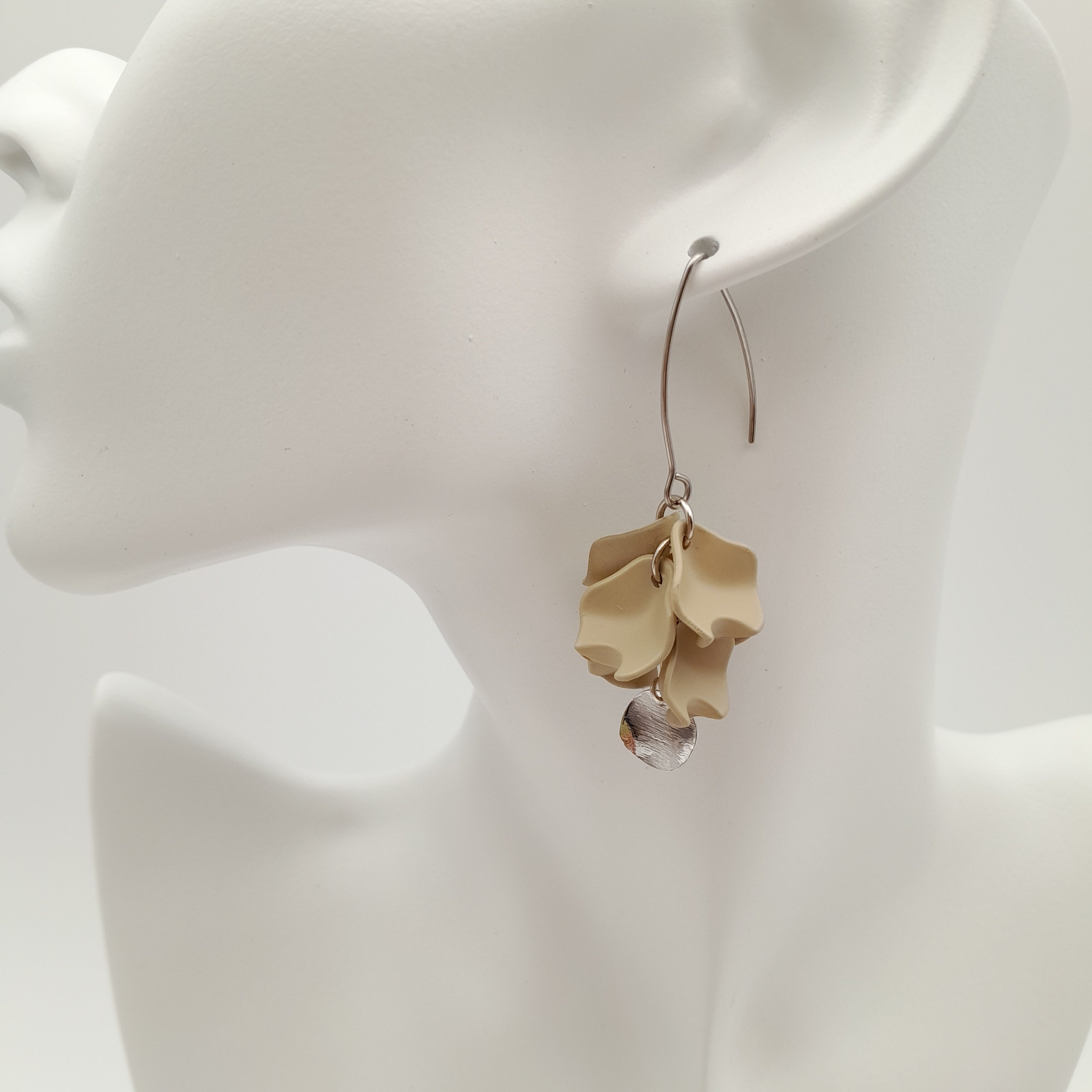 Petal Cluster Drop Earrings - Stone