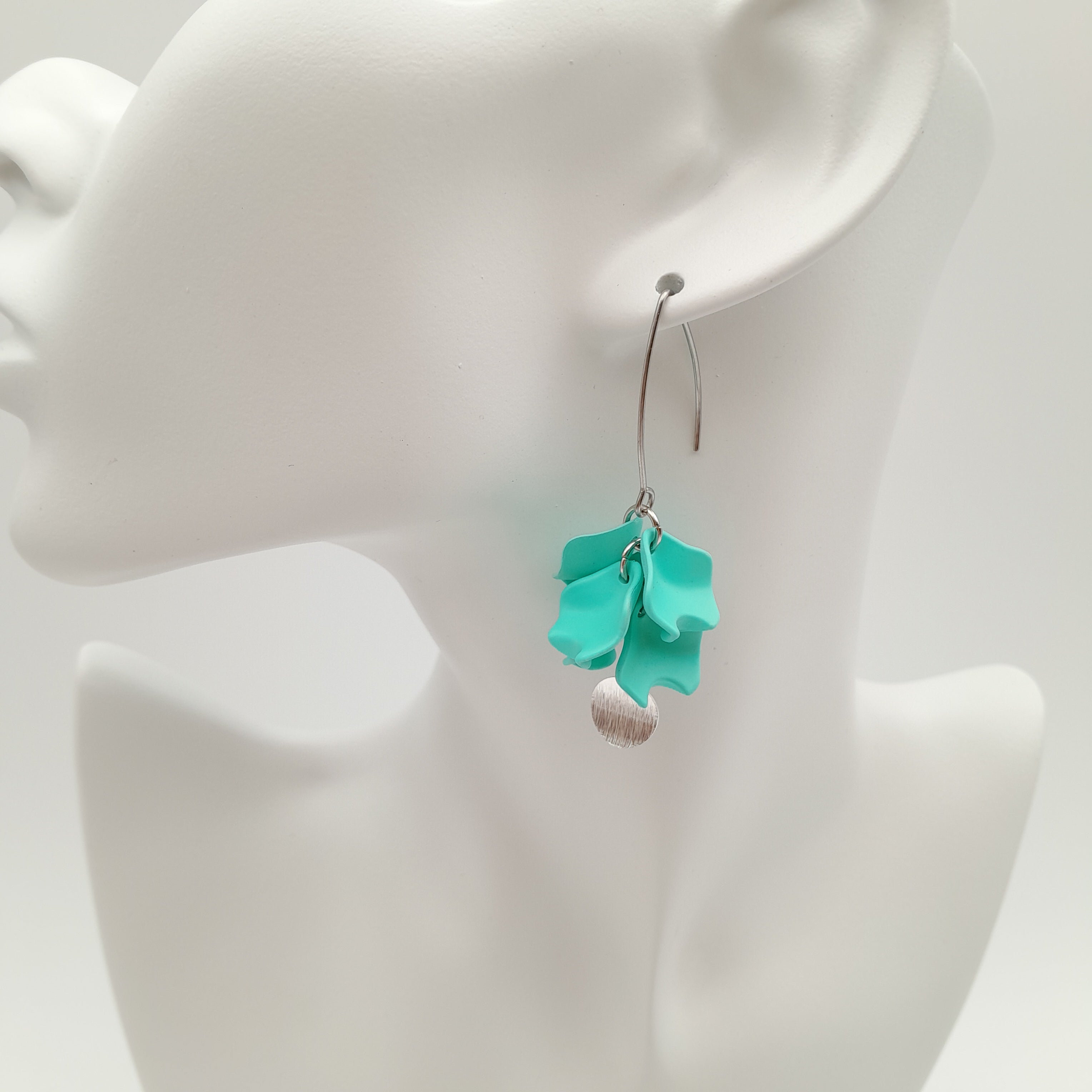 Petal Cluster Drop Earrings - Turquoise