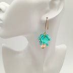 Petal Cluster Drop Earrings - Turquoise
