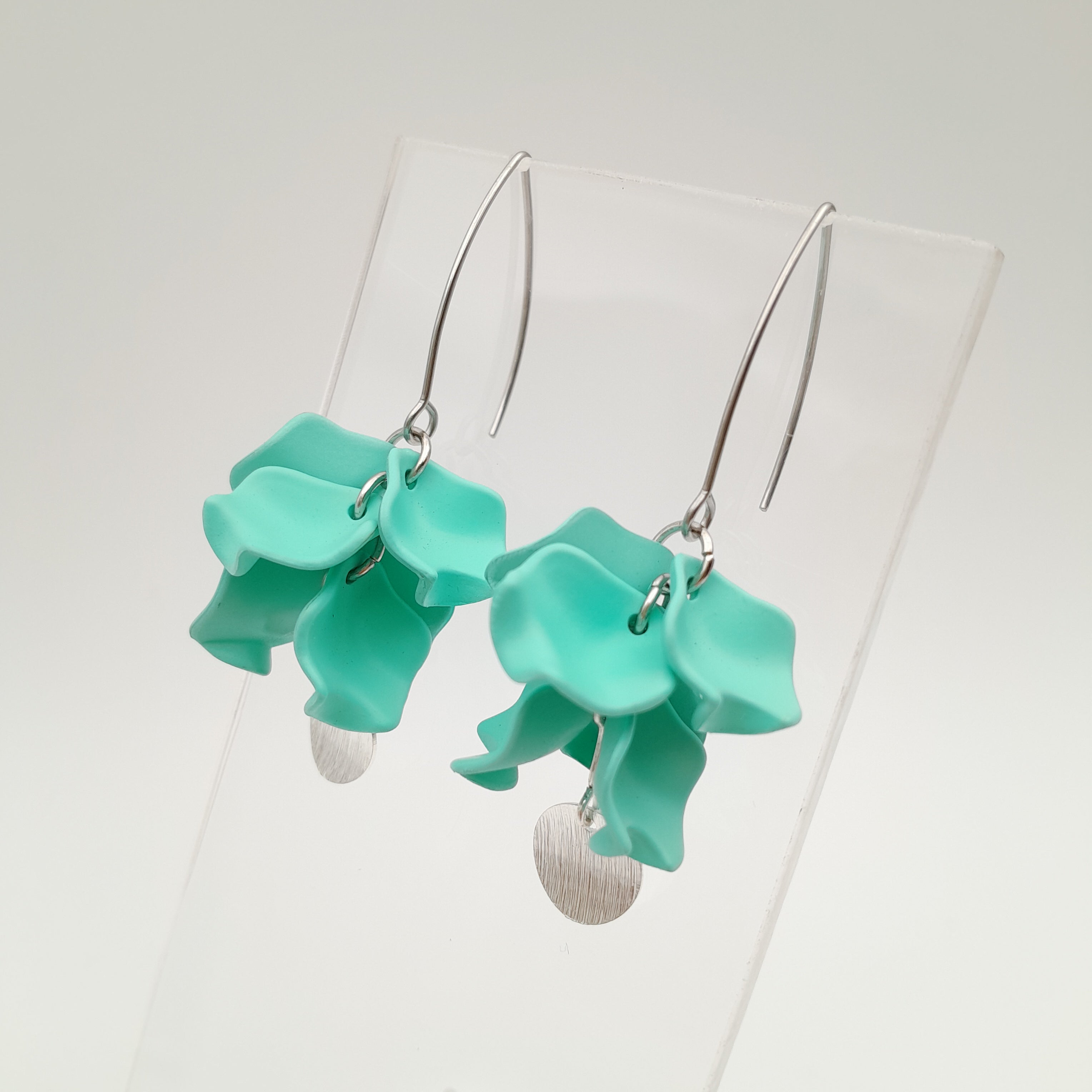 Petal Cluster Drop Earrings - Turquoise