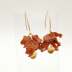 Petal Cluster Drop Earrings - Clay Brown
