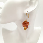 Petal Cluster Drop Earrings - Clay Brown