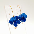 Petal Cluster Drop Earrings - Blue