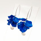 Petal Cluster Drop Earrings - Blue