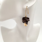 Petal Cluster Drop Earrings - Chocolate