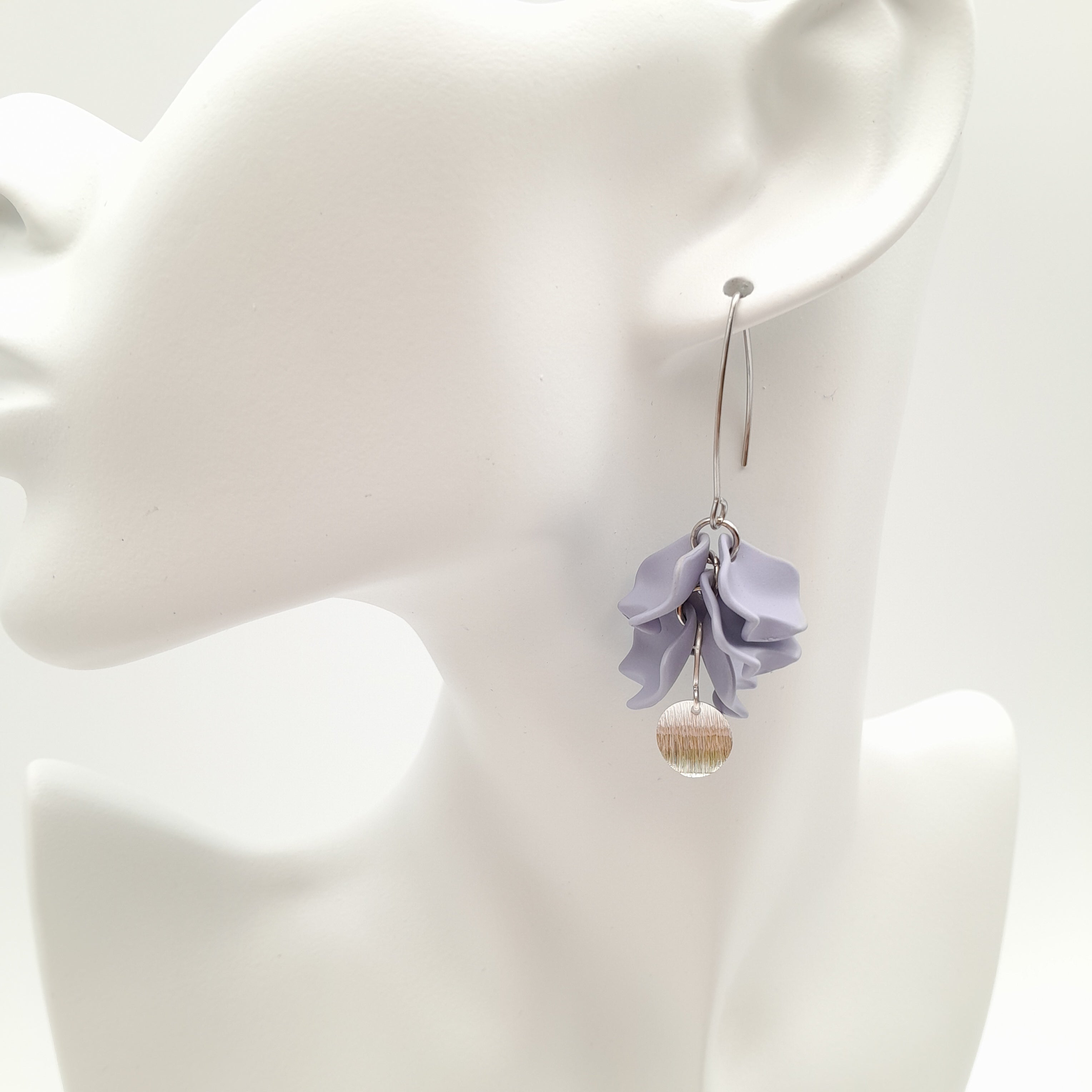 Petal Cluster Drop Earrings - Lavender