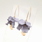 Petal Cluster Drop Earrings - Lavender