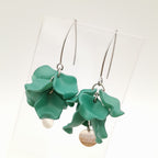 Petal Cluster Drop Earrings - Dark Sage