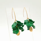 Petal Cluster Drop Earrings - Green