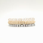 Marzipan Rani Coil Bracelet in Stone, available in gold or silver