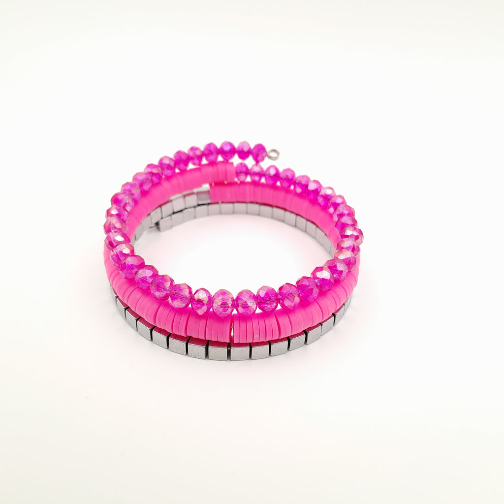 Rani Coil Bracelet - Hot Pink