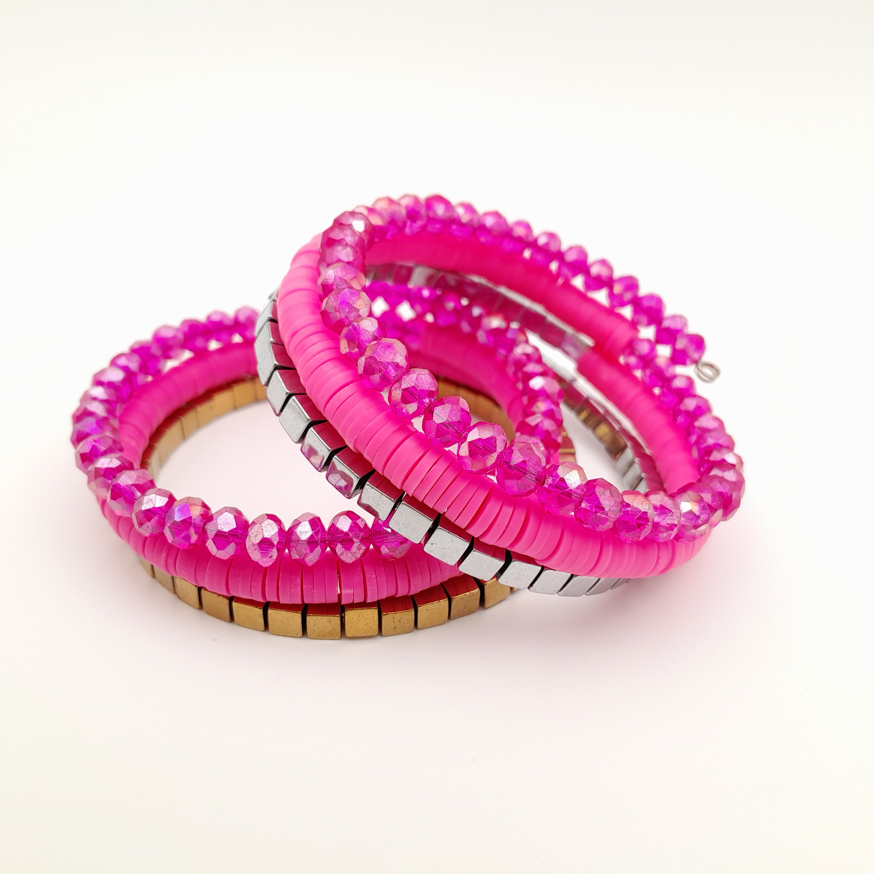 Rani Coil Bracelet - Hot Pink