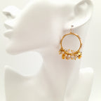 Miyuki Hoop Crystal Earrings - Champagne