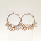 Miyuki Hoop Crystal Earrings - Champagne