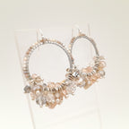 Miyuki Hoop Crystal Earrings - Champagne