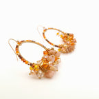 Miyuki Hoop Crystal Earrings - Orange