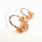 Miyuki Hoop Crystal Earrings - Orange