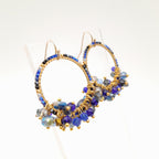 Miyuki Hoop Crystal Earrings - Navy