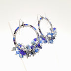 Miyuki Hoop Crystal Earrings - Navy