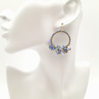 Miyuki Hoop Crystal Earrings - Lavender