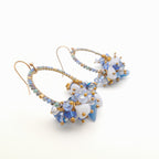 Miyuki Hoop Crystal Earrings - Lavender