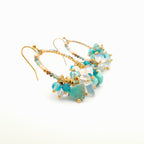 Miyuki Hoop Crystal Earrings - Turquoise
