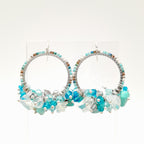 Miyuki Hoop Crystal Earrings - Turquoise