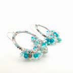 Miyuki Hoop Crystal Earrings - Turquoise