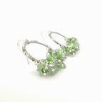 Miyuki Hoop Crystal Earrings - Sage